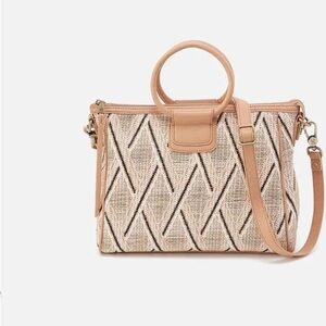 Hobo Sheila Medium Satchel Cream Raffia